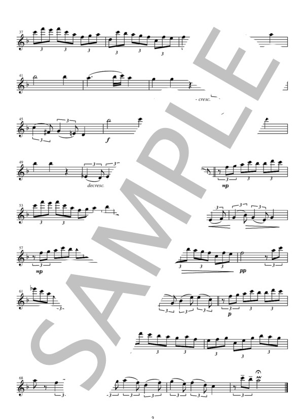 FQG011b 主よ人の望みの喜びよ / J.S.バッハ：フルート四重奏(2Flutes,Alto-Flute,Bass-Flute) (ヨハン・セバスチャン・バッハ) / その他 - サンプル譜面 2/5