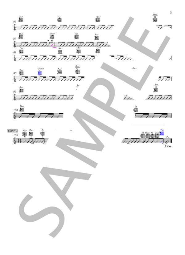 Mr Children【HANABI】ギター リズム  スコア 楽譜 (Mr.Children) / エレキギター その他 - サンプル譜面 3/3