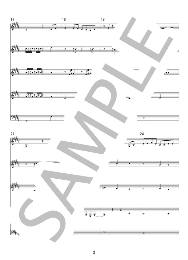 LA・LA・LA LOVE SONG (久保田 利伸) / アカペラ 初級 - サンプル譜面 3/5