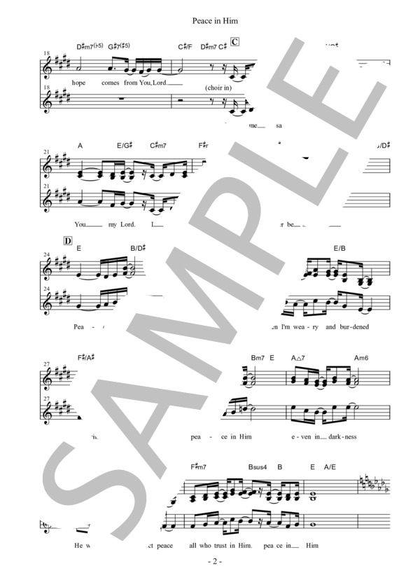 Peace in Him 楽譜 (LOVEHIM) / 合唱 その他 - サンプル譜面 2/5