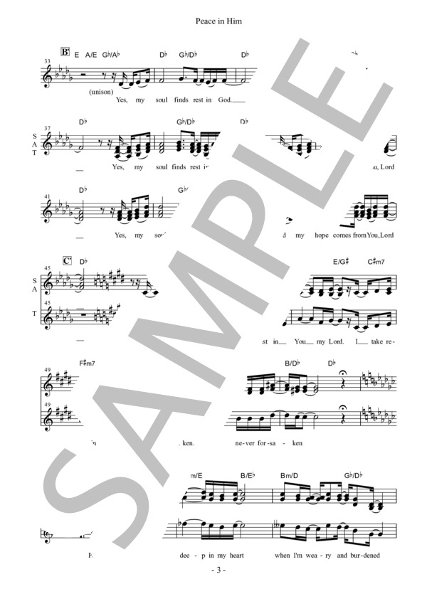 Peace in Him 楽譜 (LOVEHIM) / 合唱 その他 - サンプル譜面 3/5