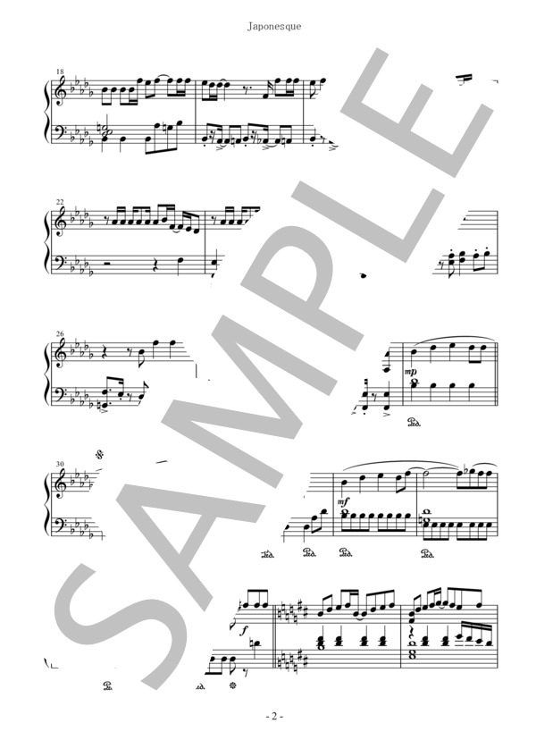 Japonesque ピアノソロ用 中級～上級 (MiNE) / 中〜上級 - サンプル譜面 2/5