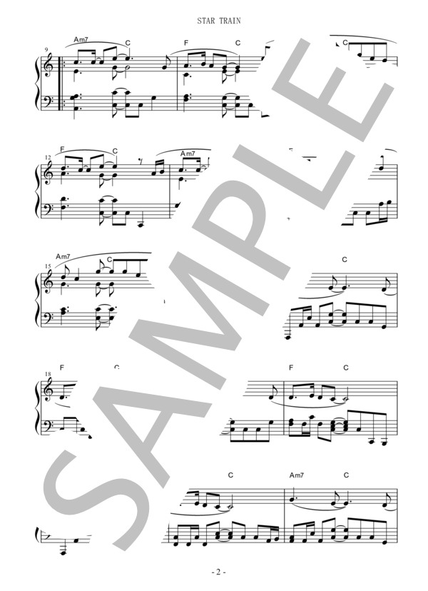 STAR TRAIN / Perfume ピアノソロ用 short ver. 中級 / 中級 - サンプル譜面 2/5