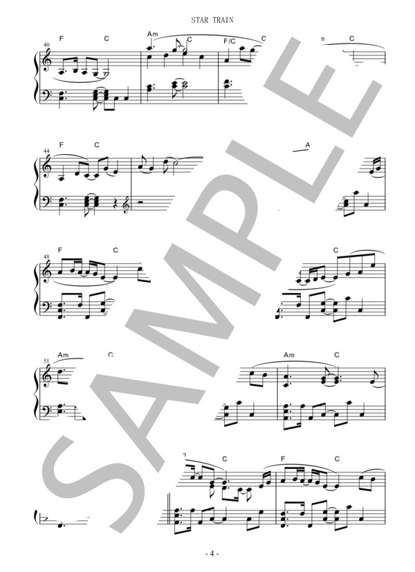 STAR TRAIN / Perfume ピアノソロ用 short ver. 中級 / 中級 - サンプル譜面 4/5