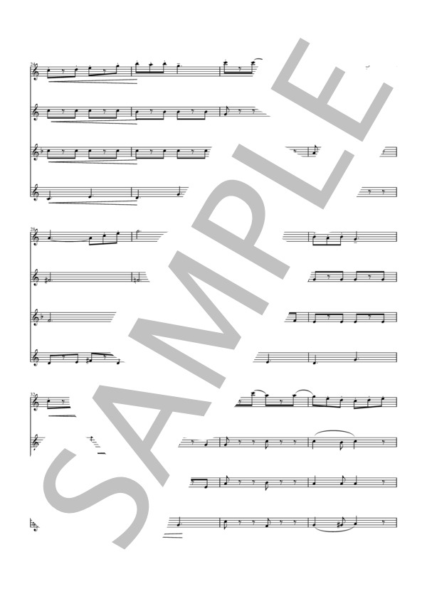 フルート四重奏のための”口笛吹きと犬” (アーサー・プライヤー) / 初〜中級 - サンプル譜面 3/5