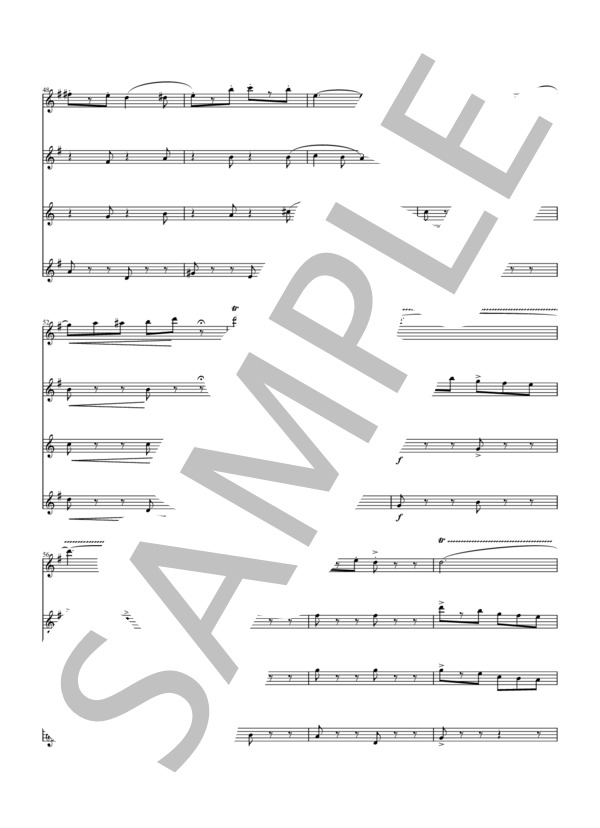 フルート四重奏のための”口笛吹きと犬” (アーサー・プライヤー) / 初〜中級 - サンプル譜面 5/5