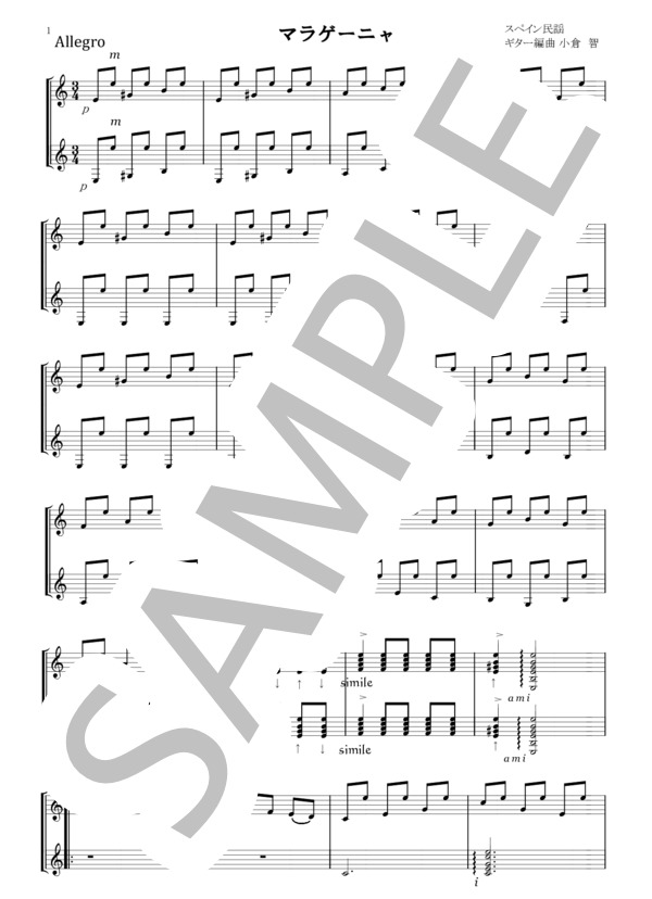 マラゲーニャ（MALAGUENA）吹奏楽譜セット　新品未使用 楽譜】マラゲーニャ スペイン民謡 フラメンコ ギター二重奏