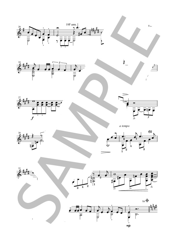 「帰還・ボルベール VOLVER 」（タンゴ）ソロギター譜（運指付き TABなし） (カルロス・ガルデル) / ギターソロ 中〜上級 - サンプル譜面 2/3