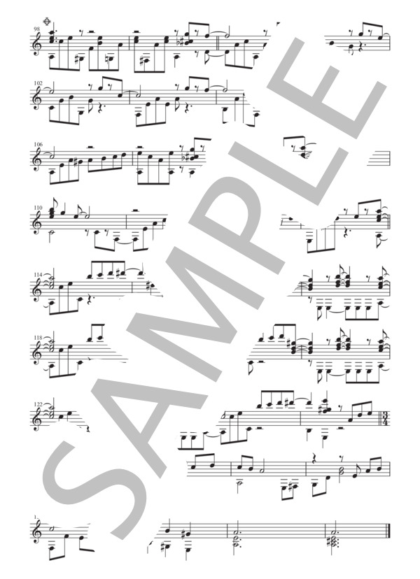 「約束 La Promesa」ソロギター譜（五線譜＋TAB譜） (飯泉 昌宏) / ギターソロ その他 - サンプル譜面 4/5