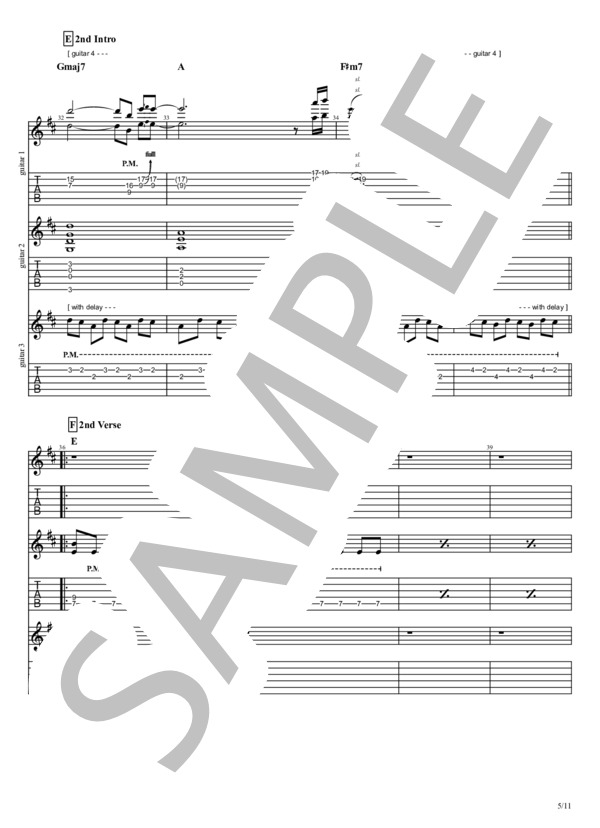 楽譜】ギター TAB譜 B'z 「だからその手を離して」 / B'z