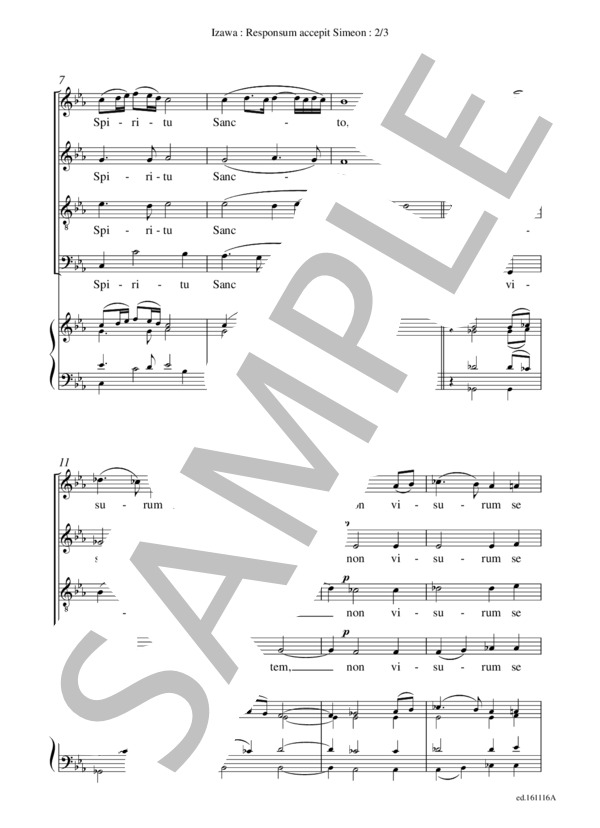 Responsum accepit Simeon(混声四部合唱＋練習用鍵盤譜） / アカペラ 初〜中級 - サンプル譜面 2/4