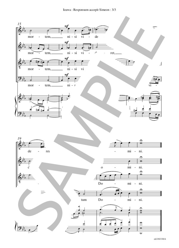 Responsum accepit Simeon(混声四部合唱＋練習用鍵盤譜） / アカペラ 初〜中級 - サンプル譜面 3/4