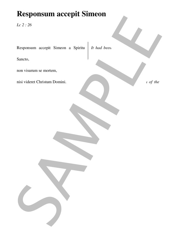 Responsum accepit Simeon(混声四部合唱＋練習用鍵盤譜） / アカペラ 初〜中級 - サンプル譜面 4/4