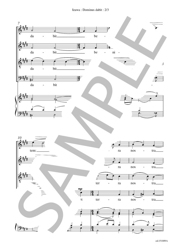 Dominus dabit(混声四部合唱＋練習用鍵盤譜） / アカペラ 初〜中級 - サンプル譜面 2/4