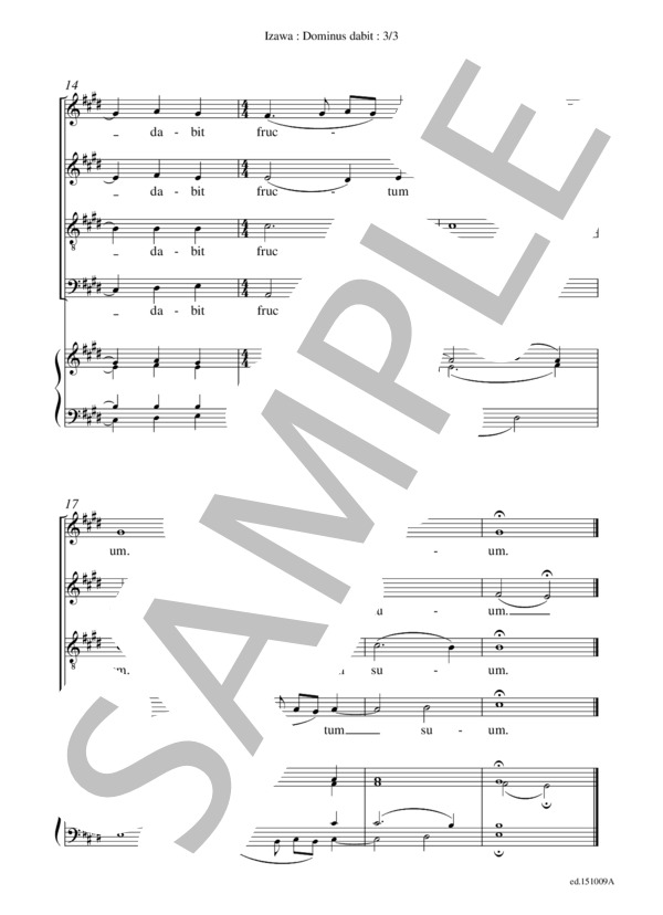 Dominus dabit(混声四部合唱＋練習用鍵盤譜） / アカペラ 初〜中級 - サンプル譜面 3/4
