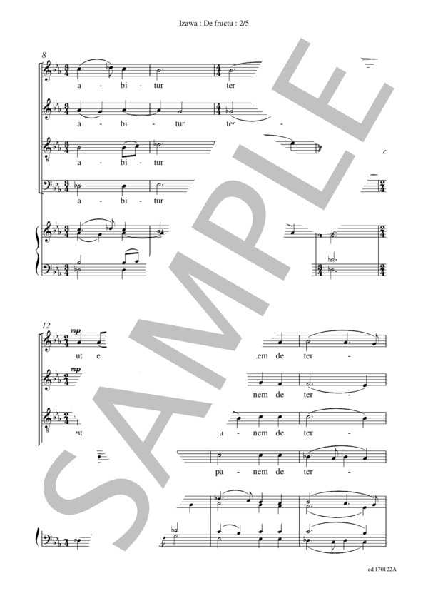 De fructu(混声四部合唱＋練習用鍵盤譜） / アカペラ 初〜中級 - サンプル譜面 2/5