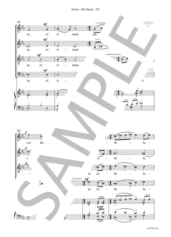De fructu(混声四部合唱＋練習用鍵盤譜） / アカペラ 初〜中級 - サンプル譜面 3/5