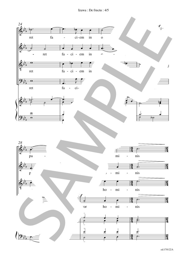 De fructu(混声四部合唱＋練習用鍵盤譜） / アカペラ 初〜中級 - サンプル譜面 4/5