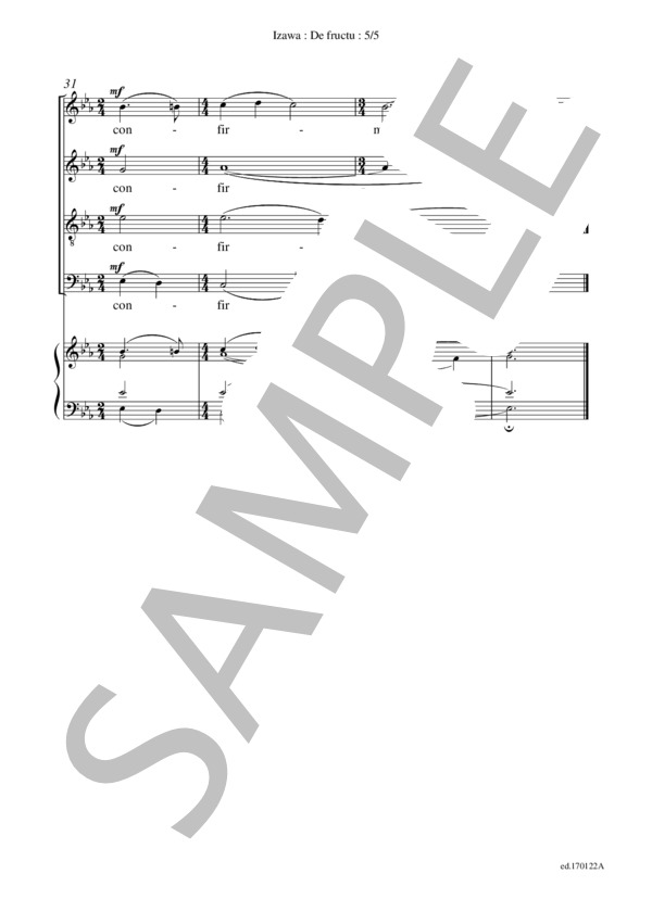 De fructu(混声四部合唱＋練習用鍵盤譜） / アカペラ 初〜中級 - サンプル譜面 5/5