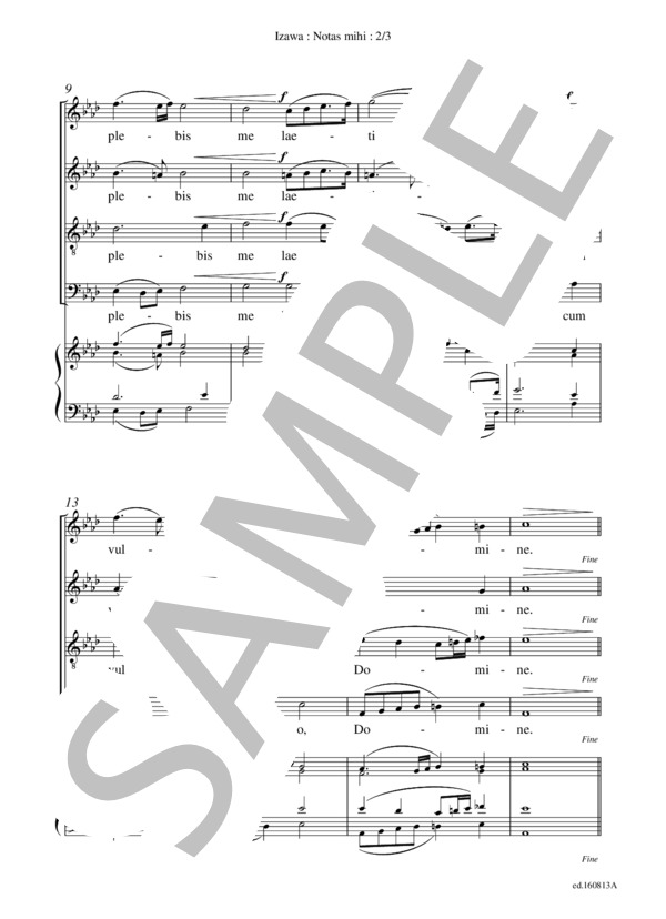 Notas mihi(混声四部合唱＋練習用鍵盤譜） / アカペラ 初〜中級 - サンプル譜面 2/4