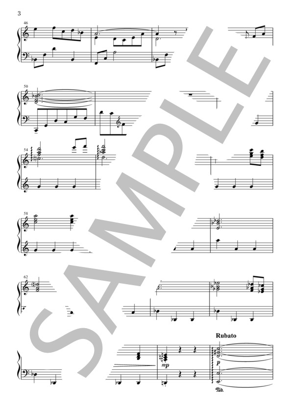 【jazz piano】《Waltz for Piano》より〈Rose - 薔薇〉（《エリーゼのために》ジャズアレンジ） / ピアノソロ 中級 - サンプル譜面 3/4