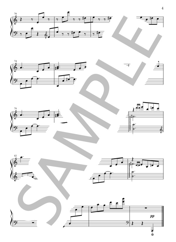 【jazz piano】《Waltz for Piano》より〈Rose - 薔薇〉（《エリーゼのために》ジャズアレンジ） / ピアノソロ 中級 - サンプル譜面 4/4