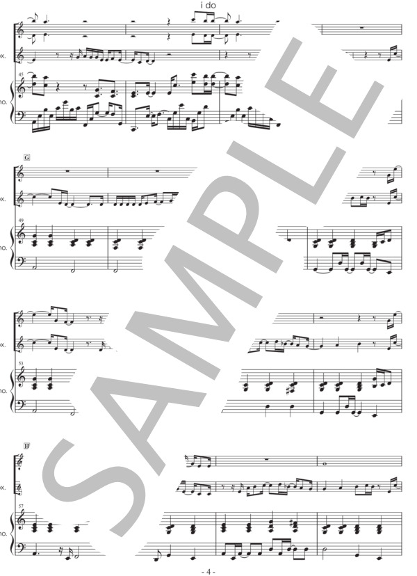[ ソロ＋ピアノ伴奏 ] 攻殻機動隊より『 I do 』    [P / Solo / Cho]  ボーカル ソロ メロディ ピアノ伴奏 パート譜面付き (菅野 よう子) / アンサンブルピアノ＋歌 その他 - サンプル譜面 4/5