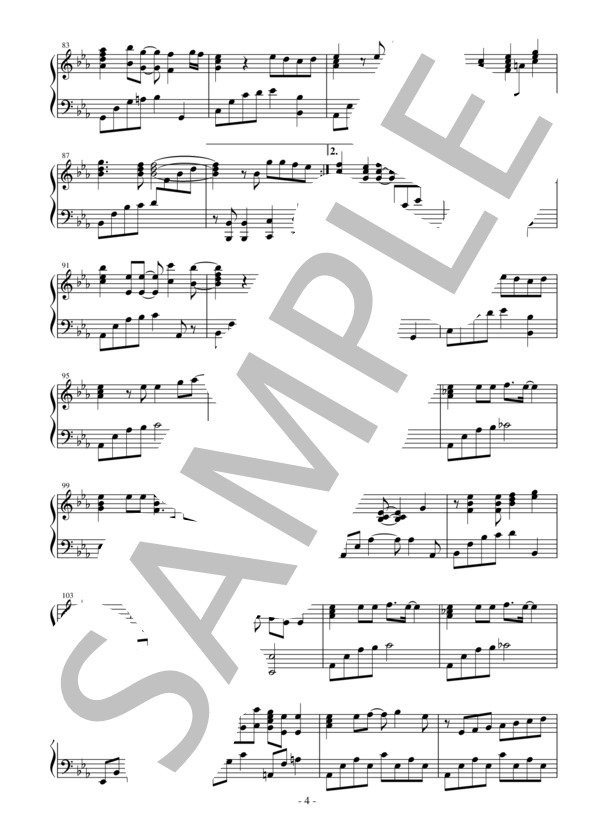 【ピアノアレンジ】Starting Over TVアニメ「ゾイドワイルド」オープニングテーマ (DISH) / ピアノソロ 上級 - サンプル譜面 4/5