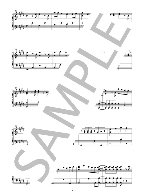 【かんたんピアノ】世界中が恋をする夜 TVアニメ「百錬の覇王と聖約の戦乙女」エンディングテーマ (petit milady) / ピアノソロ 初〜中級 - サンプル譜面 2/4