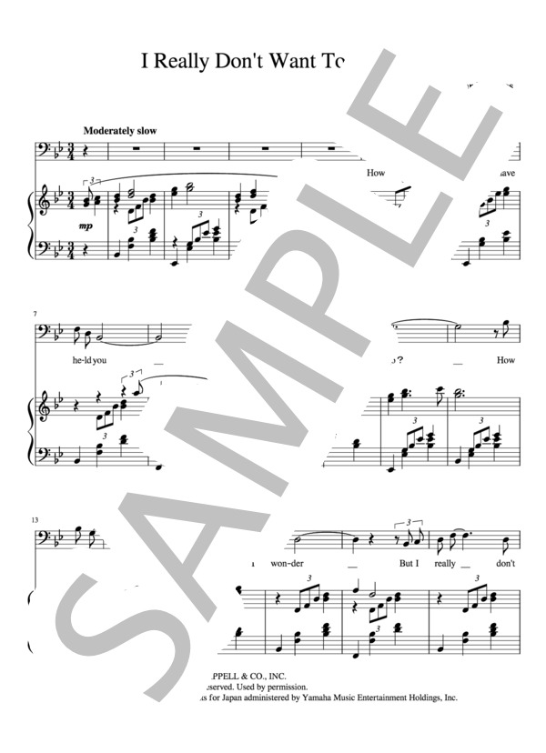 知りたくないの (ドン・ロバートソン) / ピアノ弾き語り 中級 - サンプル譜面 1/4