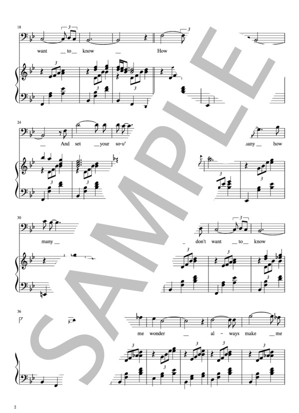 知りたくないの (ドン・ロバートソン) / ピアノ弾き語り 中級 - サンプル譜面 2/4