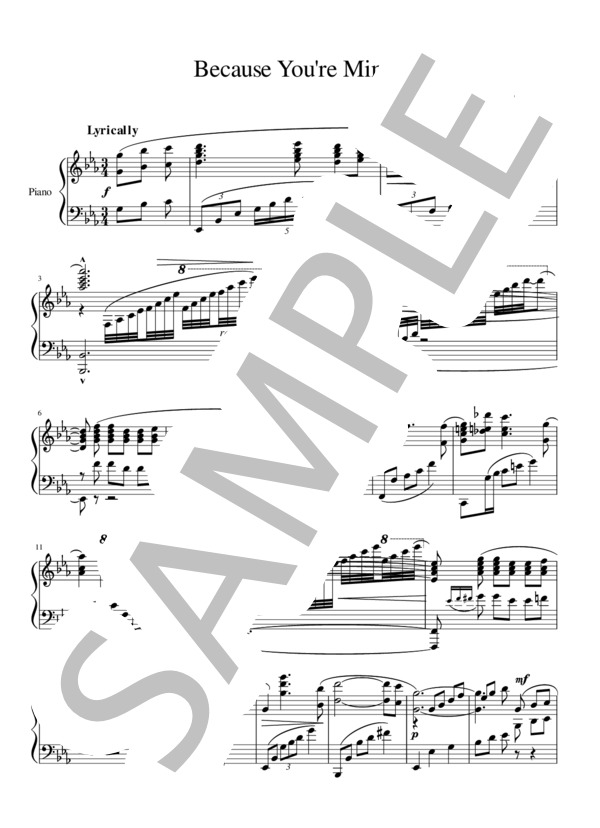 ビコース・ユア・マイン Because you're mine  ピアノ・ソロ (伴奏) E♭ major / ピアノ伴奏 その他 - サンプル譜面 1/3