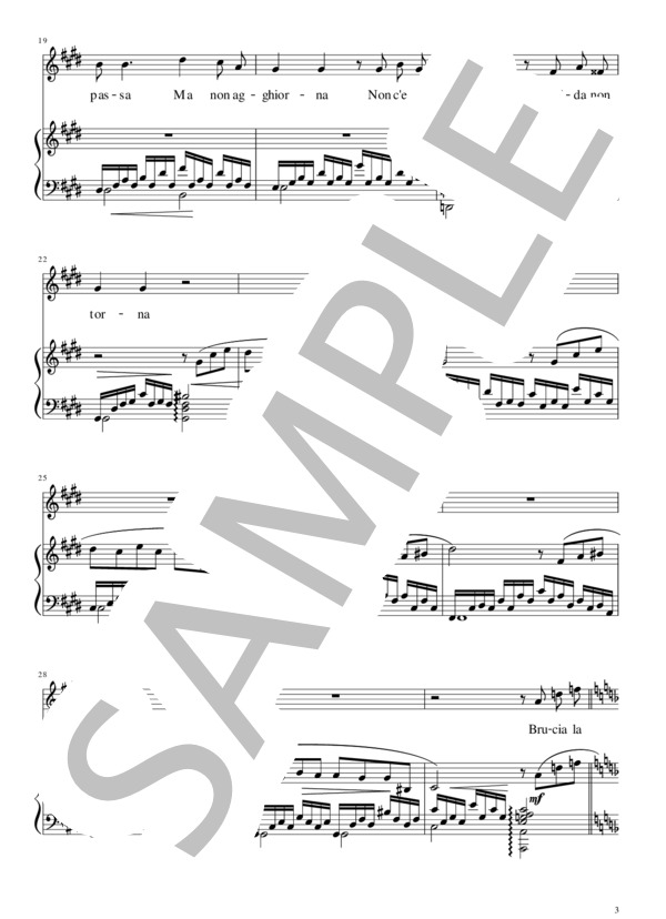 燃える大地  Brucia la terra ～映画「ゴッドファーザーⅢ」～ 声楽 ヴォーカル ピアノ伴奏 C# minor (ニーノ・ロータ) / その他 - サンプル譜面 3/5