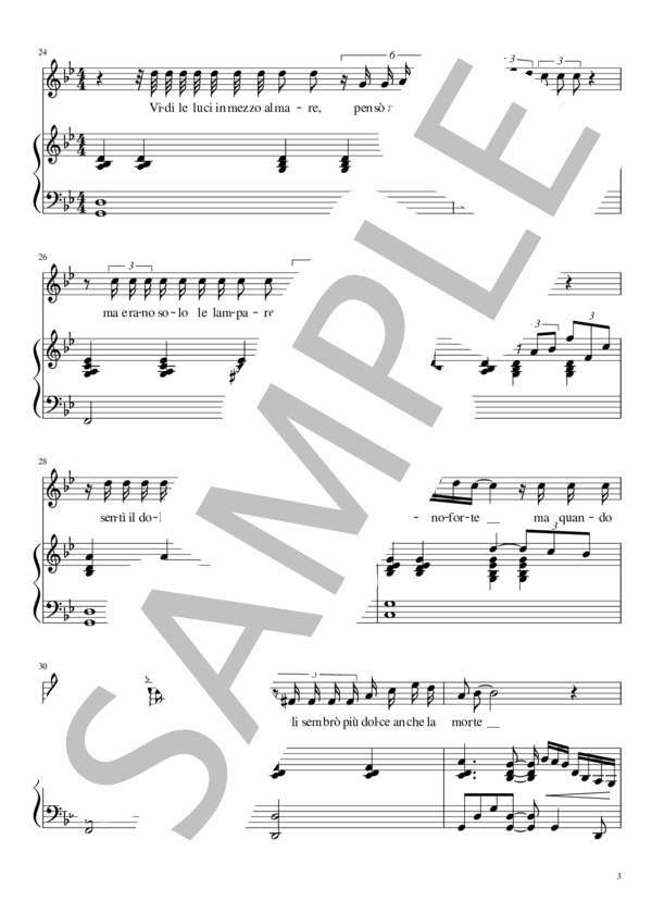 カルーソー CARUSO  ダッラ G minor  声楽 ヴォーカル ピアノ伴奏 (Dalla Lucio) / その他 - サンプル譜面 3/5