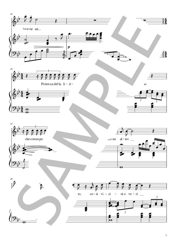 カルーソー CARUSO  ダッラ G minor  声楽 ヴォーカル ピアノ伴奏 (Dalla Lucio) / その他 - サンプル譜面 5/5