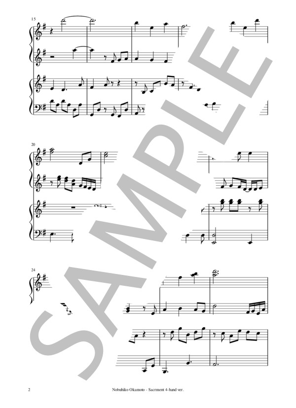 楽譜 バチカン奇跡調査官 Edテーマ曲 サクラメント ピアノ連弾譜 岡本 信彦 ピアノ連弾 その他 Piascore 楽譜ストア