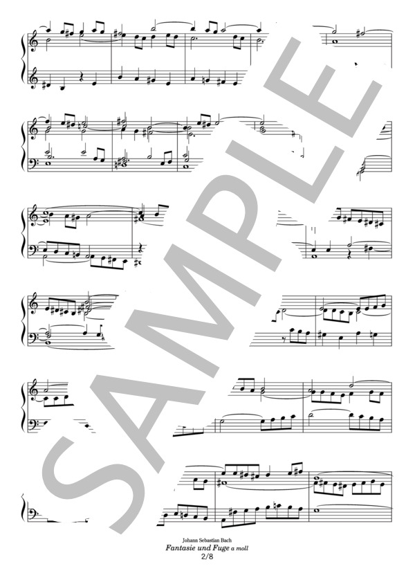 J.S.バッハ 幻想曲とフーガ イ短調 (ヨハン・セバスチャン・バッハ) / ピアノソロ その他 - サンプル譜面 2/5
