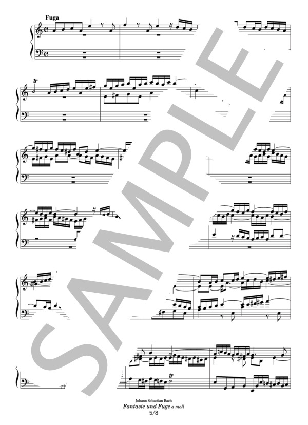 J.S.バッハ 幻想曲とフーガ イ短調 (ヨハン・セバスチャン・バッハ) / ピアノソロ その他 - サンプル譜面 5/5
