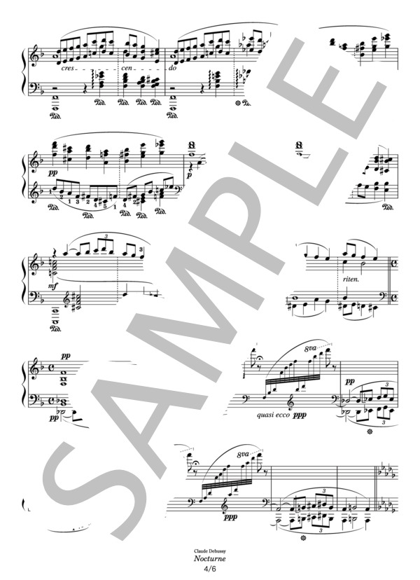 ドビュッシー ノクターン (クロード・アシル・ドビュッシー) / ピアノソロ その他 - サンプル譜面 4/5