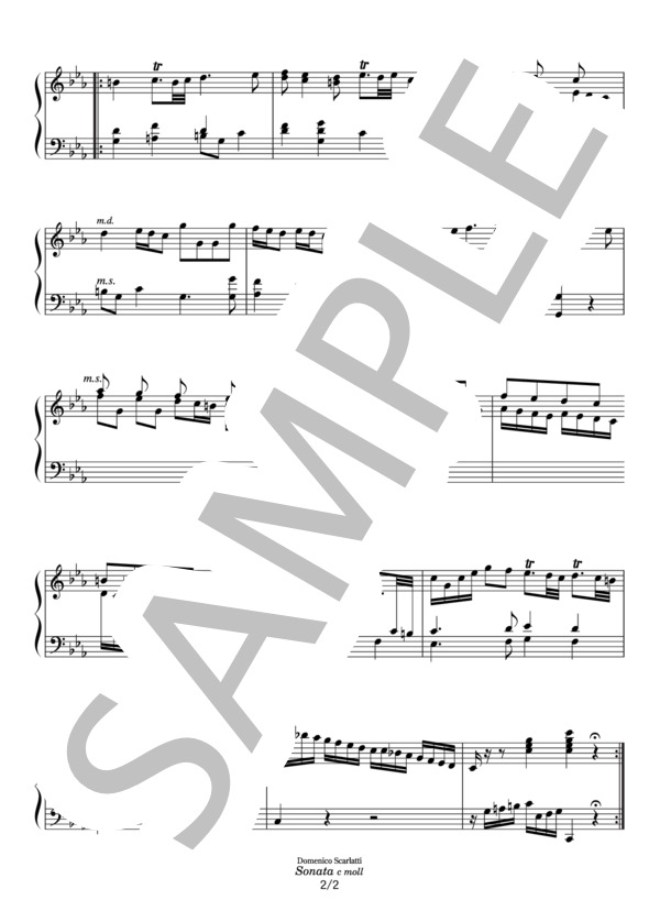 楽譜】スカルラッティ ソナタ ハ短調 K.11 / ドメニコ・スカルラッティ