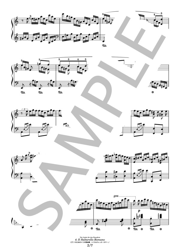 ファニー・メンデルスゾーン ピアノのための4つの歌曲集 4.サルタレッロ・ロマーノ / ピアノソロ その他 - サンプル譜面 2/5