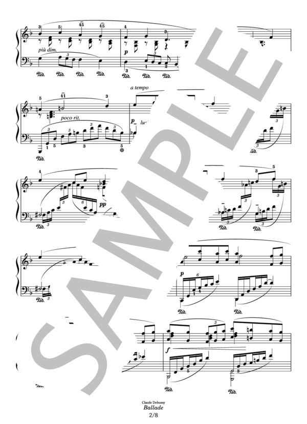 ドビュッシー バラード (クロード・アシル・ドビュッシー) / ピアノソロ その他 - サンプル譜面 2/5