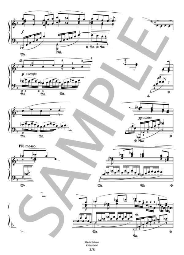 ドビュッシー バラード (クロード・アシル・ドビュッシー) / ピアノソロ その他 - サンプル譜面 3/5