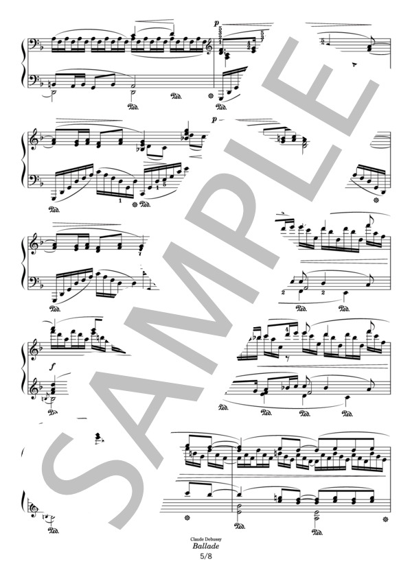 ドビュッシー バラード (クロード・アシル・ドビュッシー) / ピアノソロ その他 - サンプル譜面 5/5