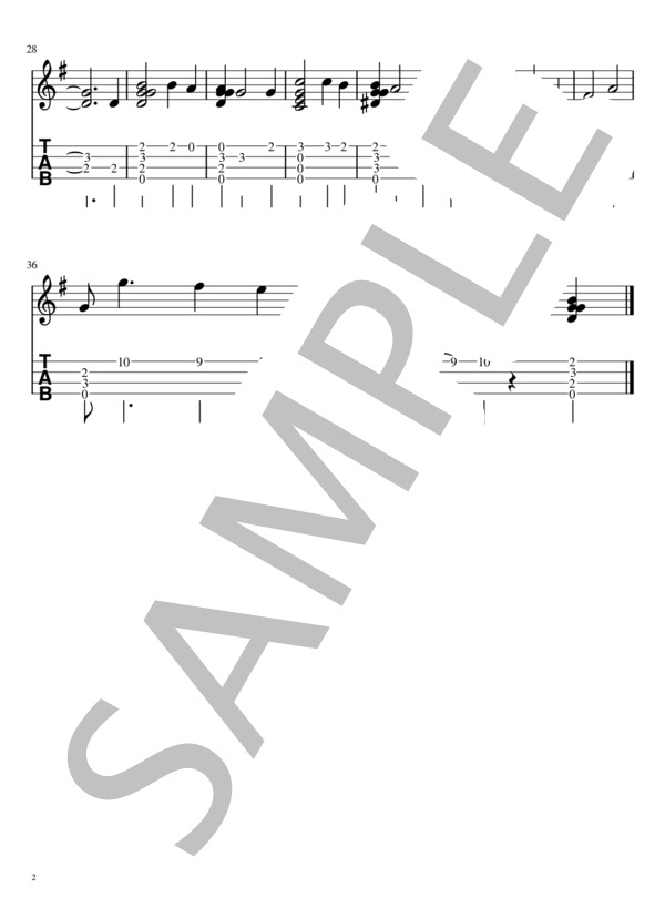 【初心者向け・ソロウクレレ】明日があるさ  /  坂本九 (坂本 九) / ウクレレソロ 初〜中級 - サンプル譜面 2/2