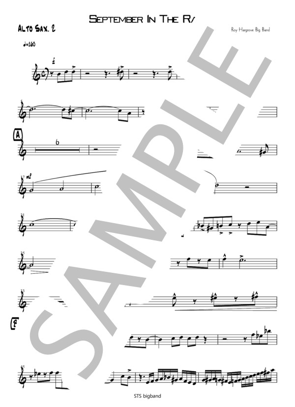 楽譜】Septeber In The Rain / Roy Hargrove Big Band / ROY HARGROVE