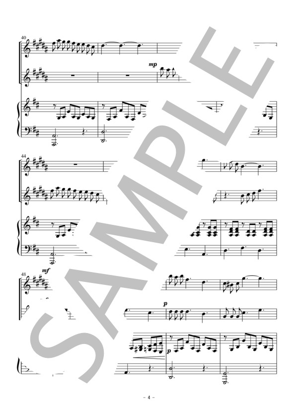 世界の名歌メドレー（アルトサックス二重奏） (ジョージ ポールトン) / アンサンブル木管 初〜中級 - サンプル譜面 4/5