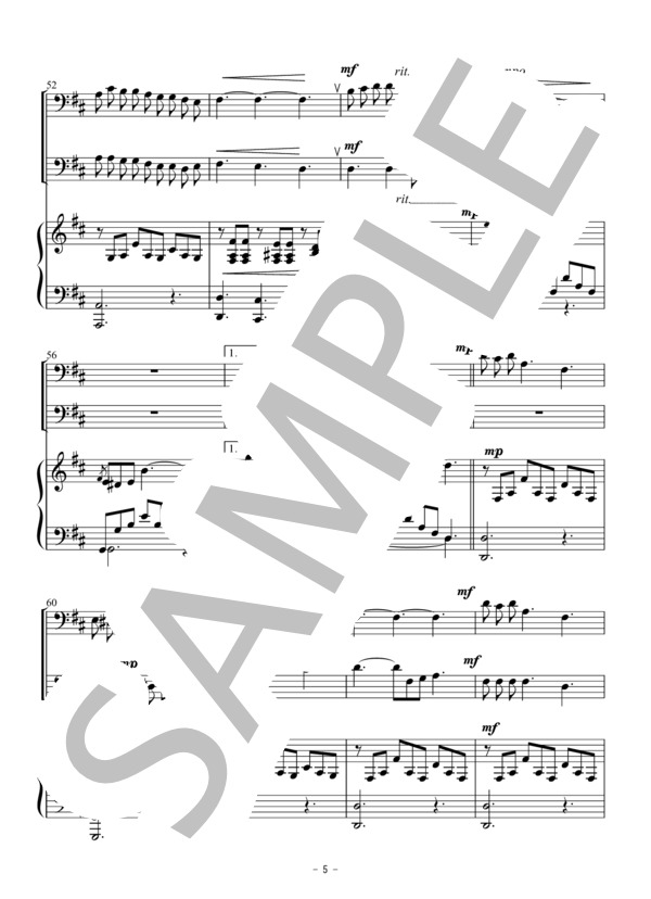 世界の名歌メドレー（トロンボーン二重奏） (ジョージ ポールトン) / アンサンブル金管 初〜中級 - サンプル譜面 5/5