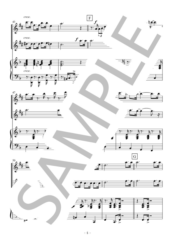 ウィンター・ワンダーランド（アルトサックス二重奏） (フェリックス・バーナード) / アンサンブル木管 初〜中級 - サンプル譜面 5/5