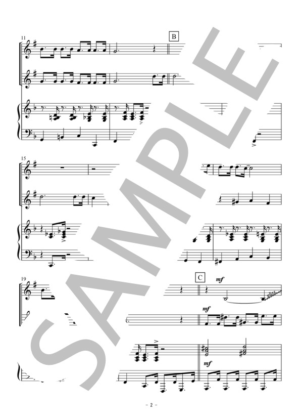 ウィンター・ワンダーランド（クラリネット二重奏） (フェリックス・バーナード) / アンサンブル木管 初〜中級 - サンプル譜面 2/5